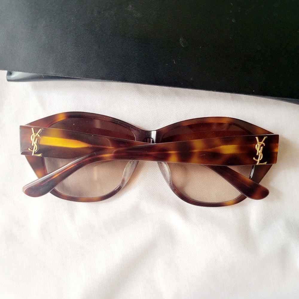 Auth Saint Laurent Brown Tortoiseshell Sunglasses - Picture 5 of 8